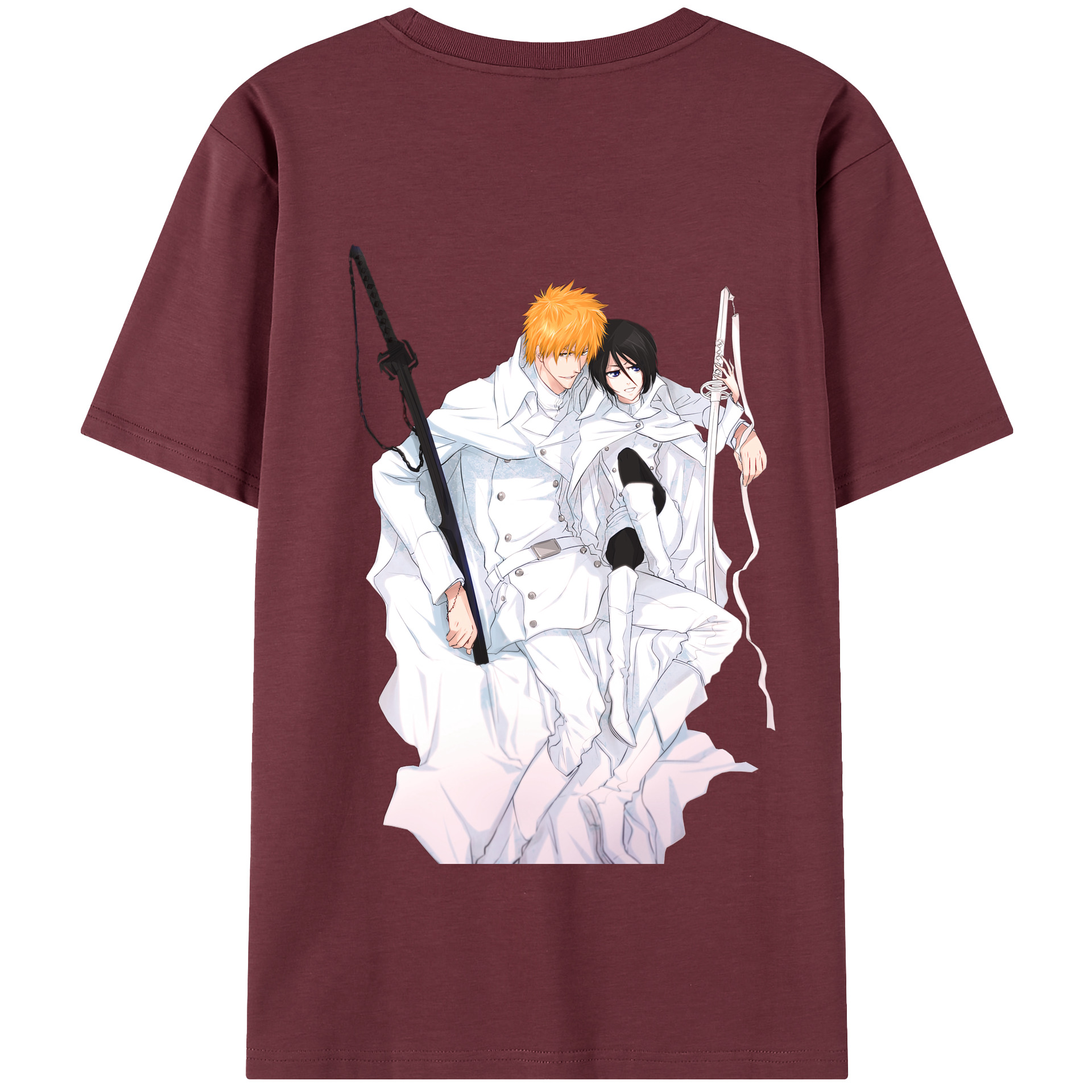 （画像用） ブリーチ 黒崎一護（くろさき いちご）BLEACH Kurosaki Ichigo 綿100％半袖Tシャツ（背面プリント）